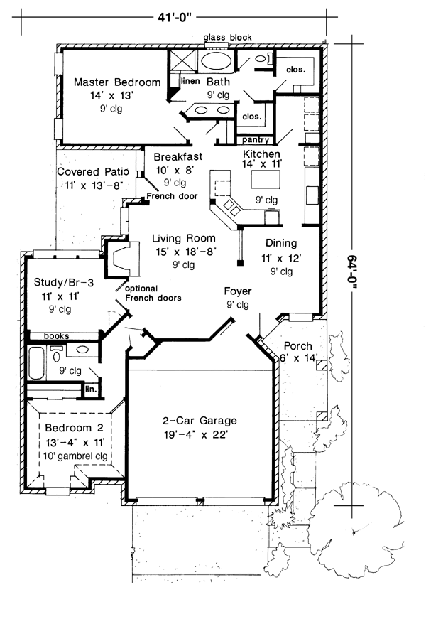 European One-Story Level One of Plan 95532