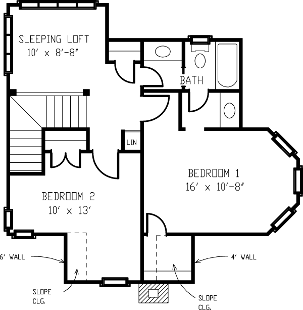 Country Craftsman European Narrow Lot Level Two of Plan 95533