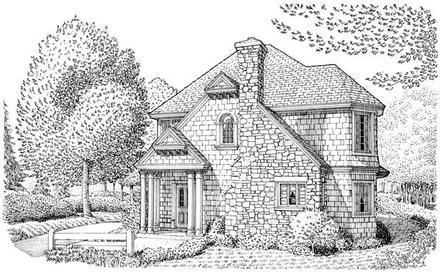 Country Craftsman European Narrow Lot Elevation of Plan 95533