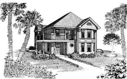 Cottage Country Narrow Lot Elevation of Plan 95538