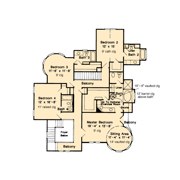 Country Farmhouse Victorian Level Two of Plan 95539