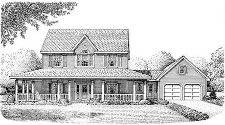 Country Farmhouse Elevation of Plan 95545
