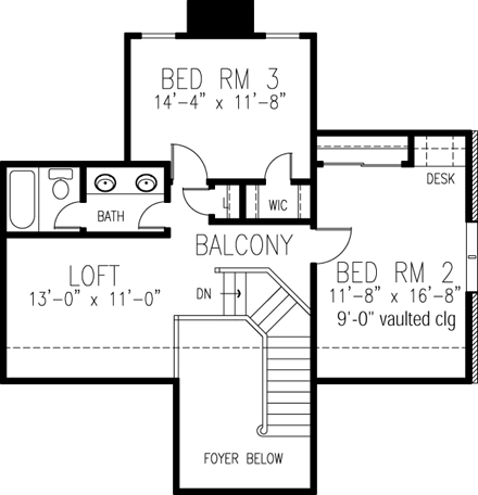 House Plan 95546 Second Level Plan