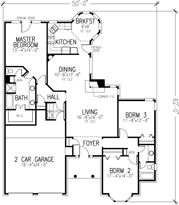 European One-Story Level One of Plan 95556