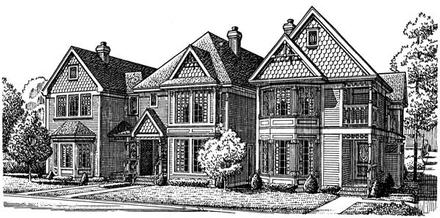 Country Narrow Lot Victorian Elevation of Plan 95557
