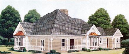 Country Farmhouse Victorian Elevation of Plan 95559