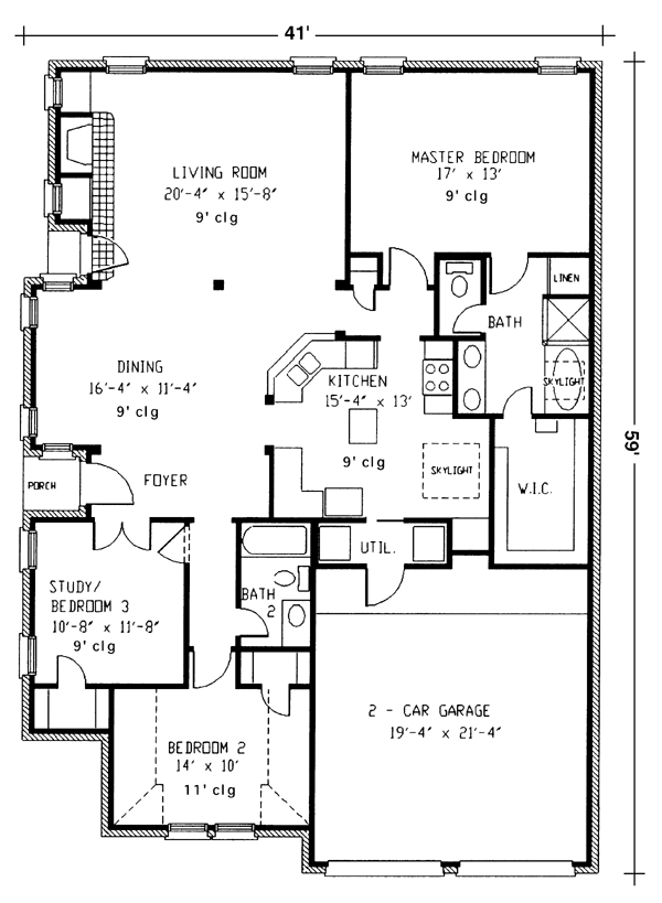 European One-Story Level One of Plan 95564