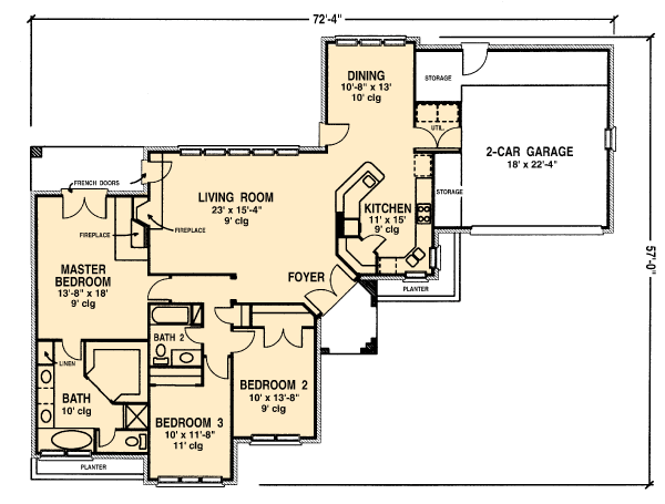 European One-Story Level One of Plan 95567