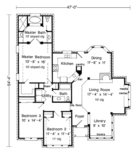 House Plan 95568 First Level Plan