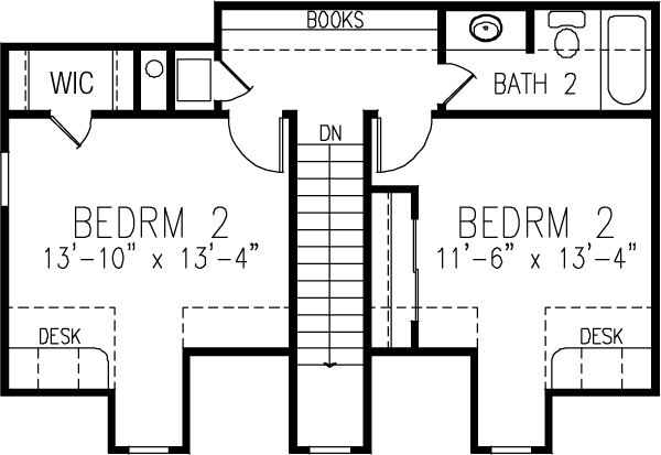 Cape Cod Colonial Level Two of Plan 95572