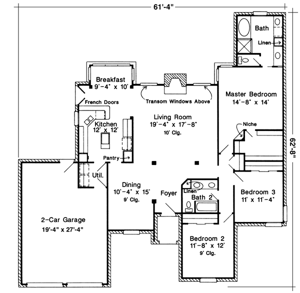 European One-Story Level One of Plan 95574