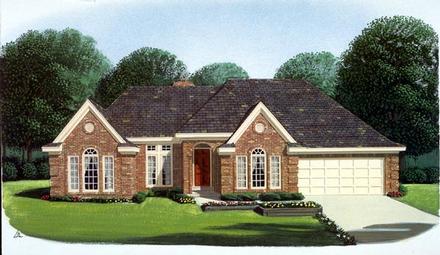 European One-Story Elevation of Plan 95575