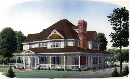 Country Farmhouse Victorian Elevation of Plan 95576