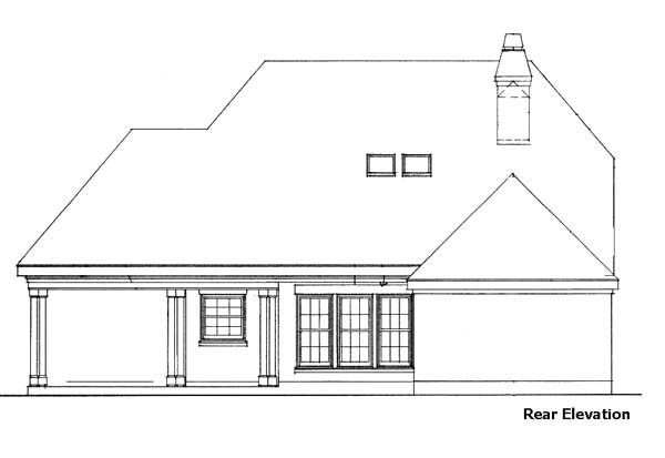 European Rear Elevation of Plan 95577