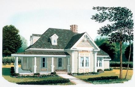 Country Farmhouse Victorian Elevation of Plan 95582