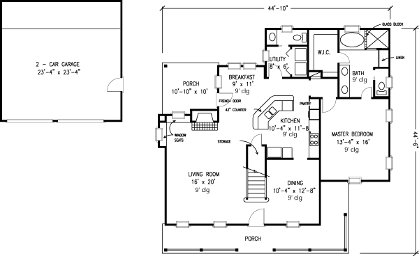 Country Farmhouse Southern Level One of Plan 95583