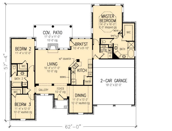 European One-Story Level One of Plan 95587
