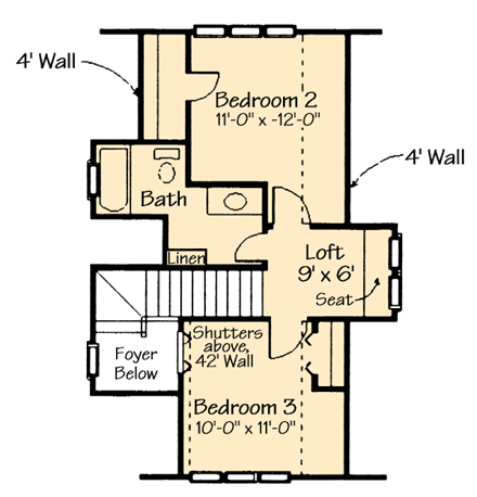 House Plan 95600 Second Level Plan