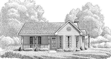 Country Narrow Lot One-Story Elevation of Plan 95602
