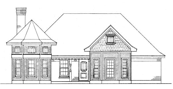 Country, One-Story, Victorian Plan with 1614 Sq. Ft., 3 Bedrooms, 2 Bathrooms, 2 Car Garage Picture 2