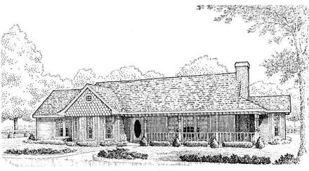 Country Farmhouse Victorian Elevation of Plan 95616