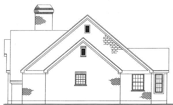 Cottage, Craftsman, One-Story Plan with 1667 Sq. Ft., 3 Bedrooms, 2 Bathrooms, 2 Car Garage Picture 3