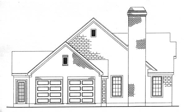 Cottage, Craftsman, One-Story Plan with 1667 Sq. Ft., 3 Bedrooms, 2 Bathrooms, 2 Car Garage Picture 4