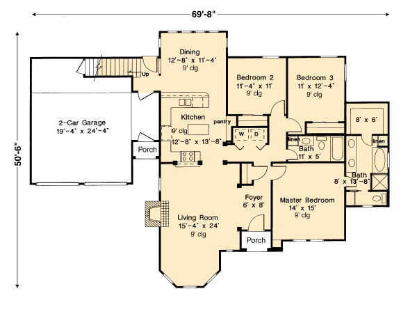Craftsman One-Story Level One of Plan 95622