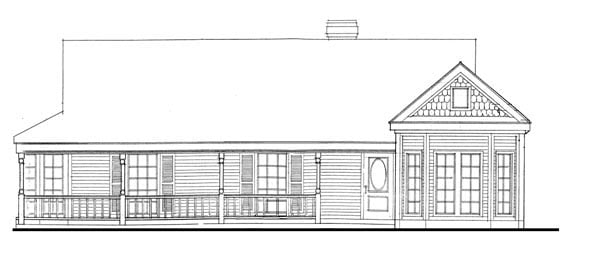 Country, Farmhouse, One-Story, Victorian Plan with 1772 Sq. Ft., 3 Bedrooms, 2 Bathrooms, 2 Car Garage Picture 4