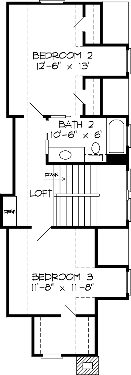 House Plan 95626 Second Level Plan