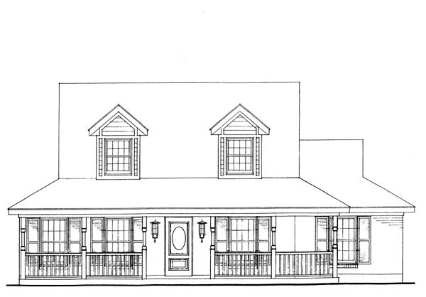 Country, Farmhouse, Southern Plan with 1783 Sq. Ft., 3 Bedrooms, 3 Bathrooms Picture 2