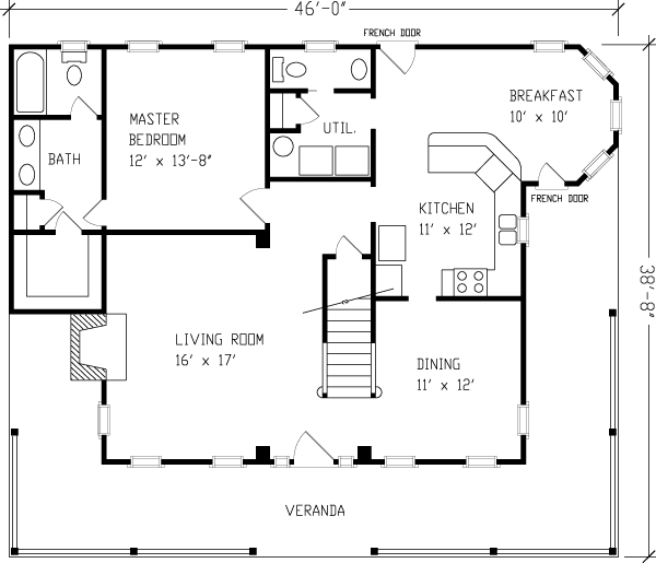 Country Farmhouse Southern Level One of Plan 95628