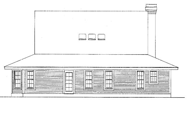 Country Farmhouse Southern Rear Elevation of Plan 95628