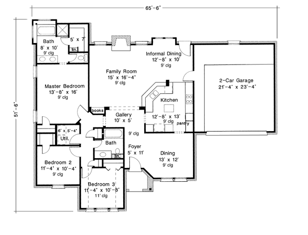 European One-Story Level One of Plan 95629