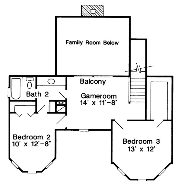 Country Farmhouse Victorian Level Two of Plan 95630