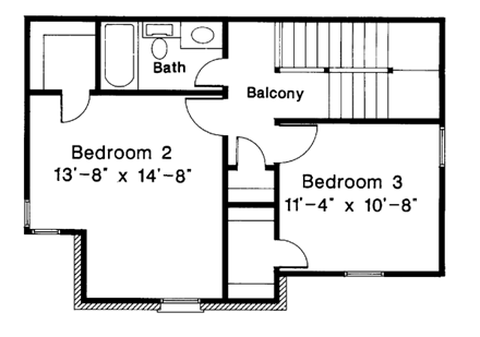 House Plan 95631 Second Level Plan