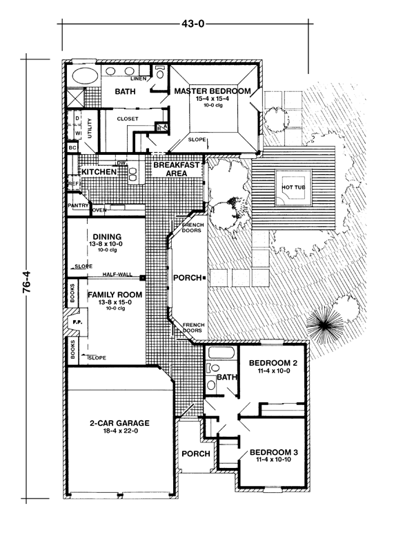 European One-Story Level One of Plan 95632