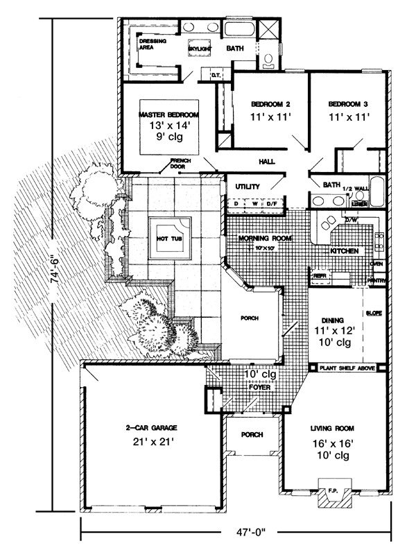 European One-Story Level One of Plan 95633