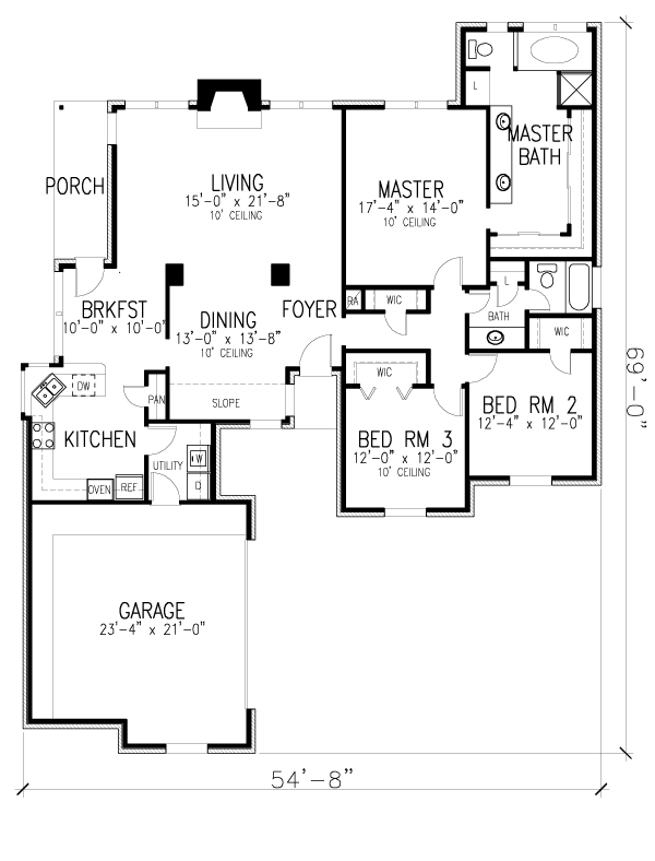 European One-Story Level One of Plan 95634