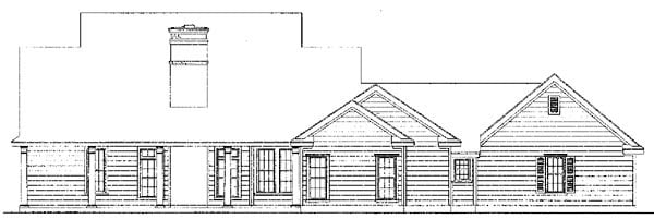Country Southern Rear Elevation of Plan 95637