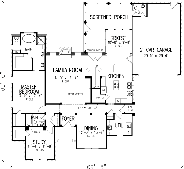 House Plan 95640 - European Style With 2980 Sq Ft, 3 Bed, 4 Bath, 1 