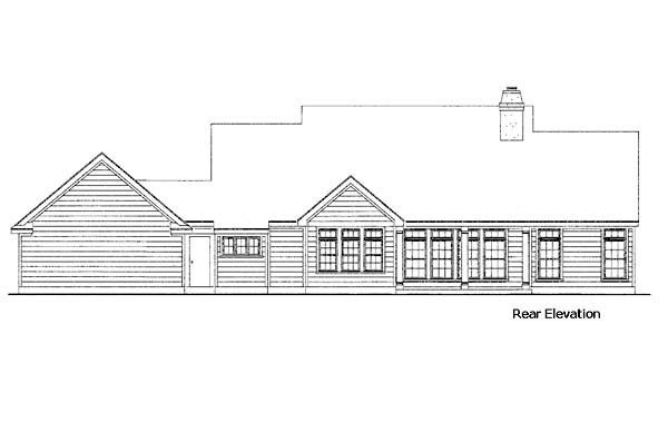 Country Rear Elevation of Plan 95646