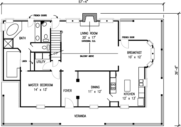 Country Farmhouse Victorian Level One of Plan 95654