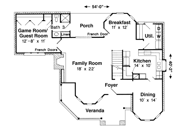 Country Farmhouse Victorian Level One of Plan 95663