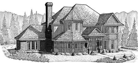 Country Farmhouse Victorian Elevation of Plan 95663