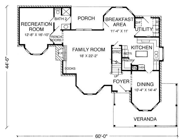 Country Farmhouse Victorian Level One of Plan 95664