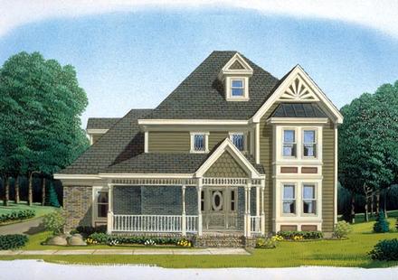 Country Farmhouse Victorian Elevation of Plan 95670
