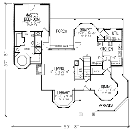 Country Farmhouse Level One of Plan 95672