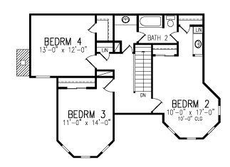 Country Farmhouse Level Two of Plan 95672