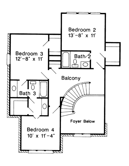 House Plan 95678 Second Level Plan